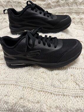 Skechers Men's All-Black Mesh Athletic Sneakers